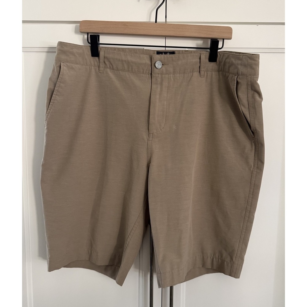 Faherty All Day Shorts Mens 36 Khaki Tan Stretch Performance Chino Shorts